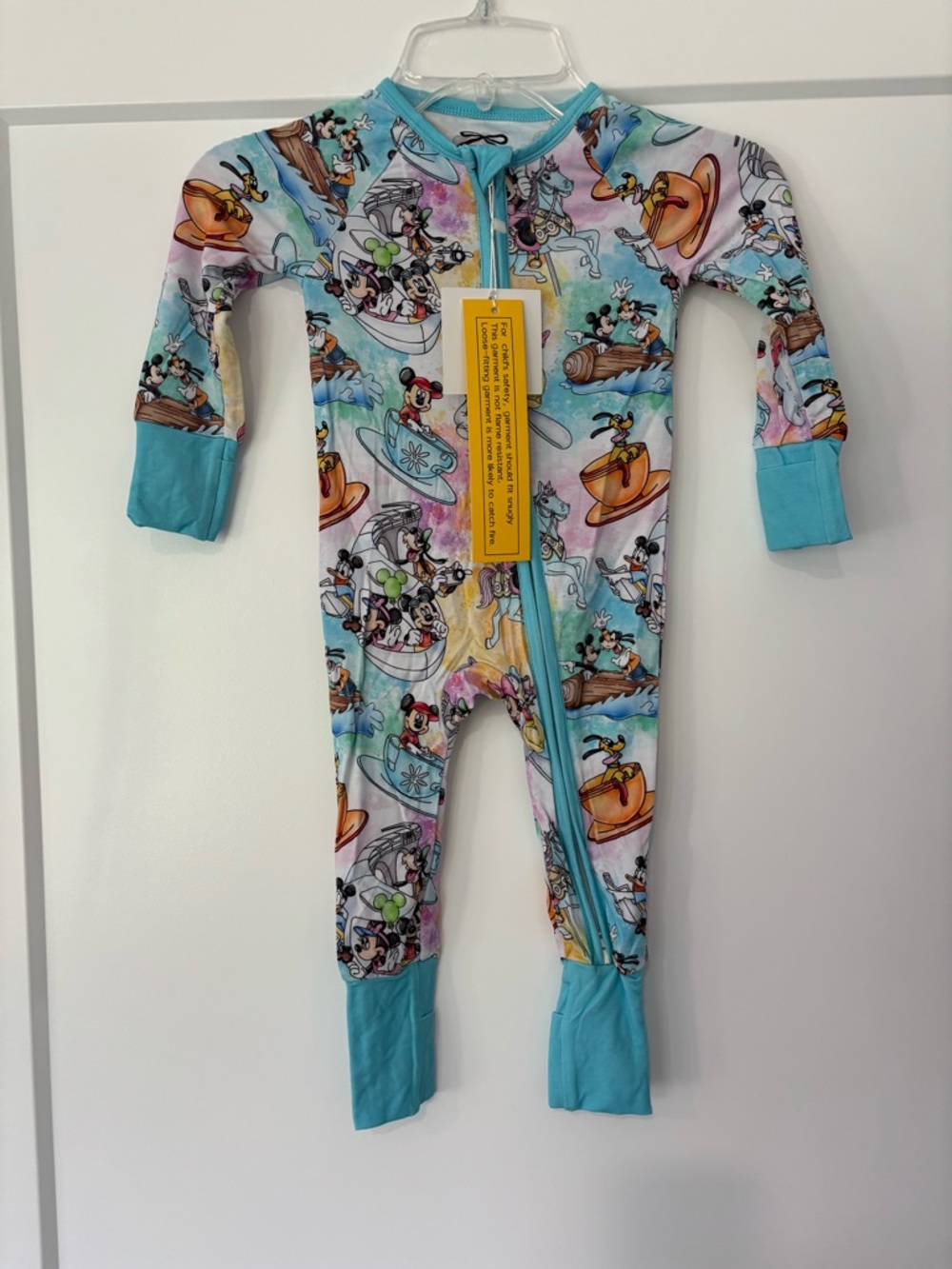 CICI’s Bamboo Co Disney World Ride Convertible Bamboo Zippy Pajama 6-12 months